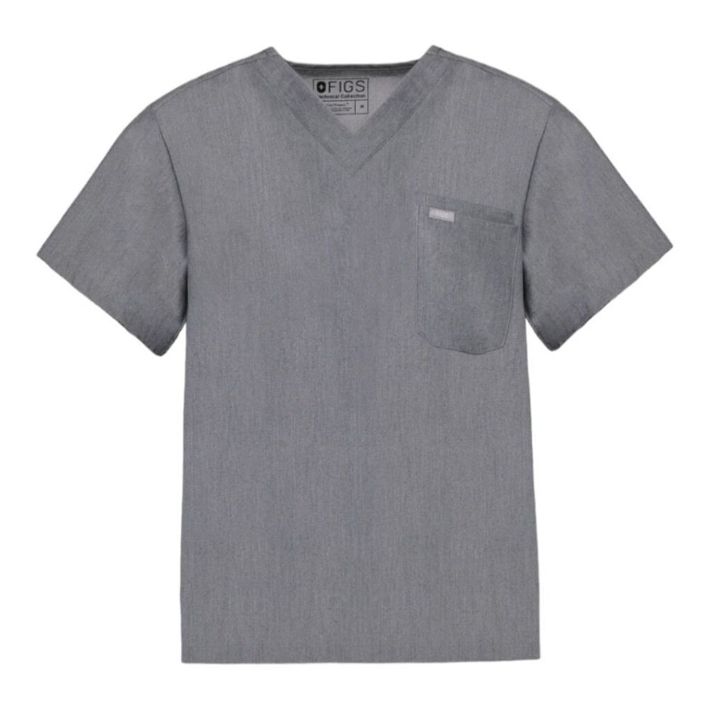 Figs Scrub Top Catarina One Pocket Technical sz L Graphite Gray Medical Clinic